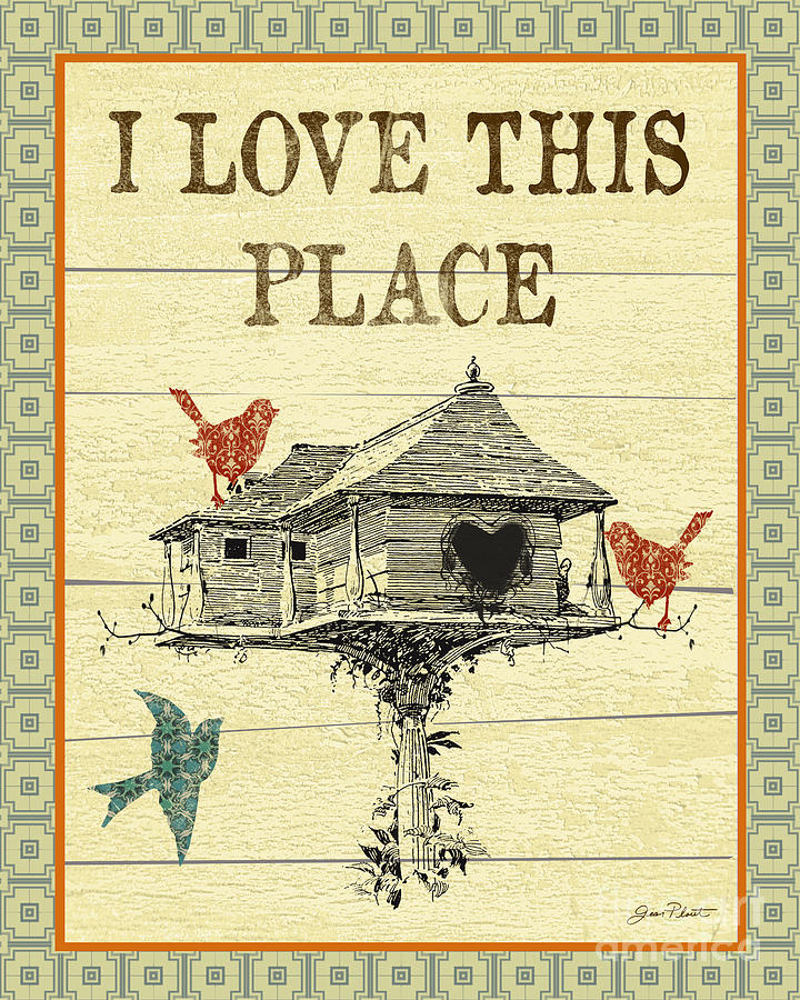 Birds Digital Art - I Love This Place by Jean Plout Birds Digital Art - I Love This Place by Jean Plout