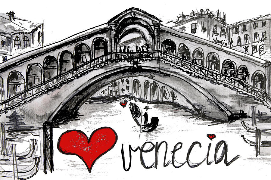 I love Venecia Digital Art by Sladjana Lazarevic