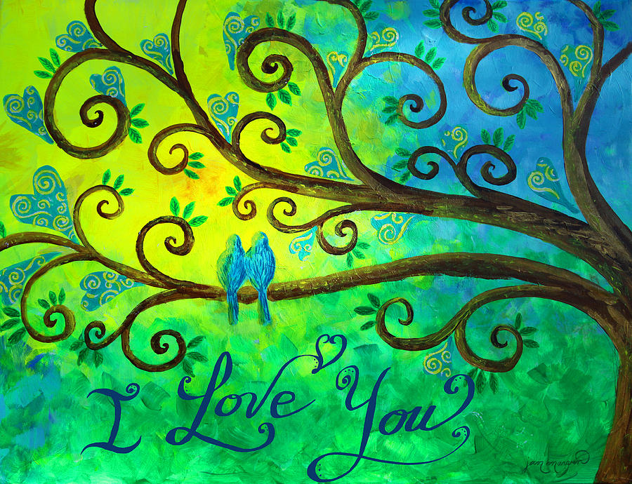 I Love You Hearts by Jan Marvin Painting by Jan Marvin