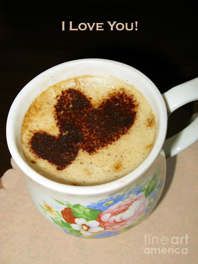 Coffee Photograph - I Love You. Hearts In Coffee Series by Ausra Huntington nee Paulauskaite
