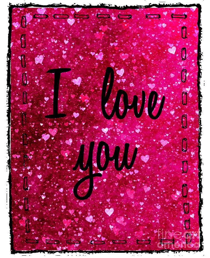 Pink Photograph - I Love You Stitched by Nina Ficur Feenan