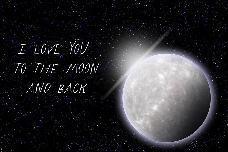 Valentines Day Photograph - I love you to the moon and back by Oneiroi Photography