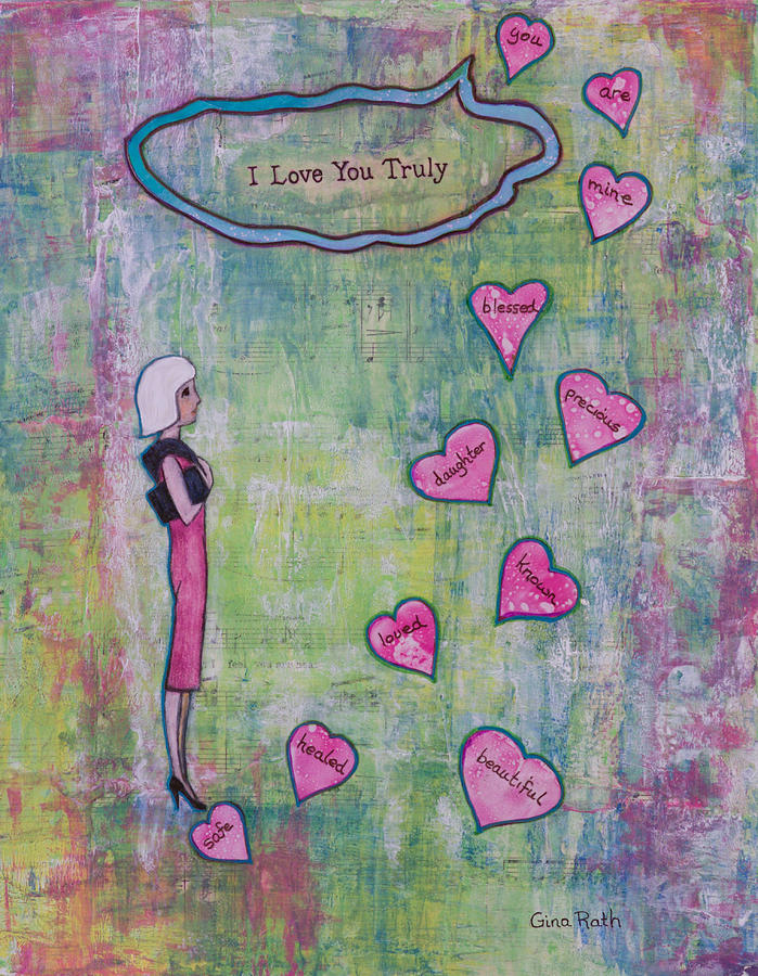 Love Mixed Media - I Love You Truly by Gina Rath