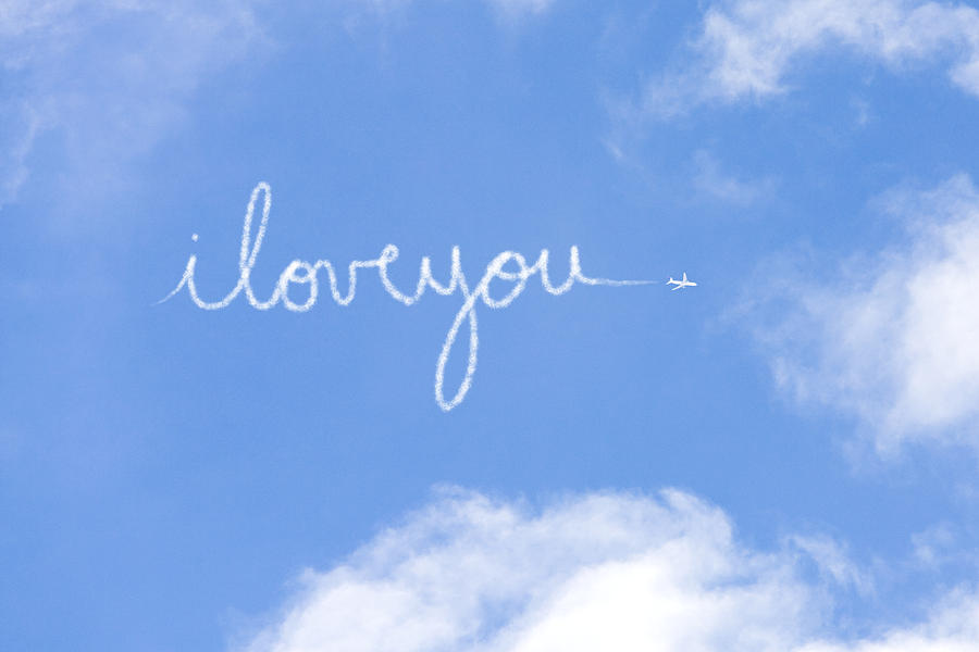 I love you written in vapour Photograph by Image Source