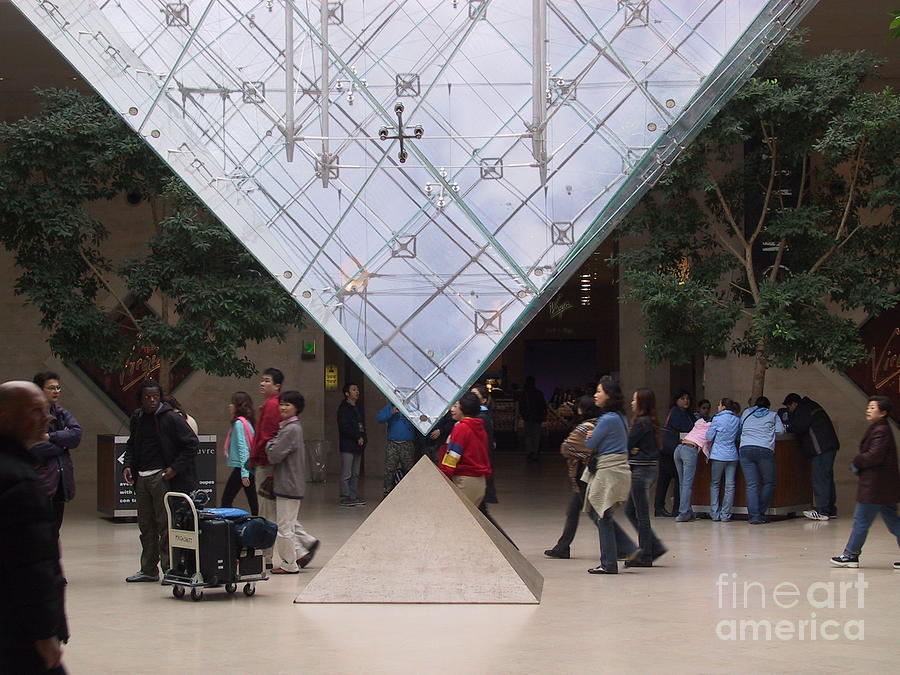 I M Pei Pyramid inside the Louvre Entrance Photograph by Thomas Marchessault