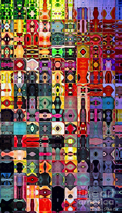 I Phone Case / Wall Art - Colorful patterned blocks Digital Art by Debbie Portwood