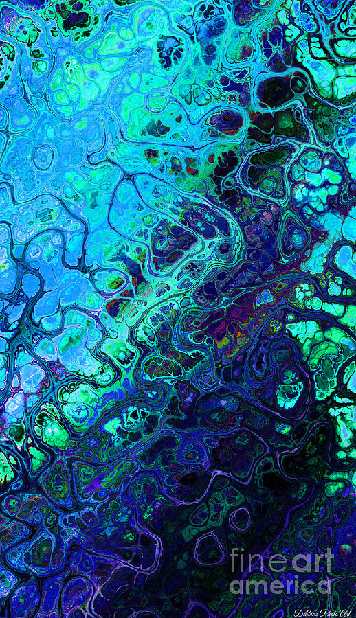 I Phone Case / Wall Art - Fractal blue Digital Art by Debbie Portwood