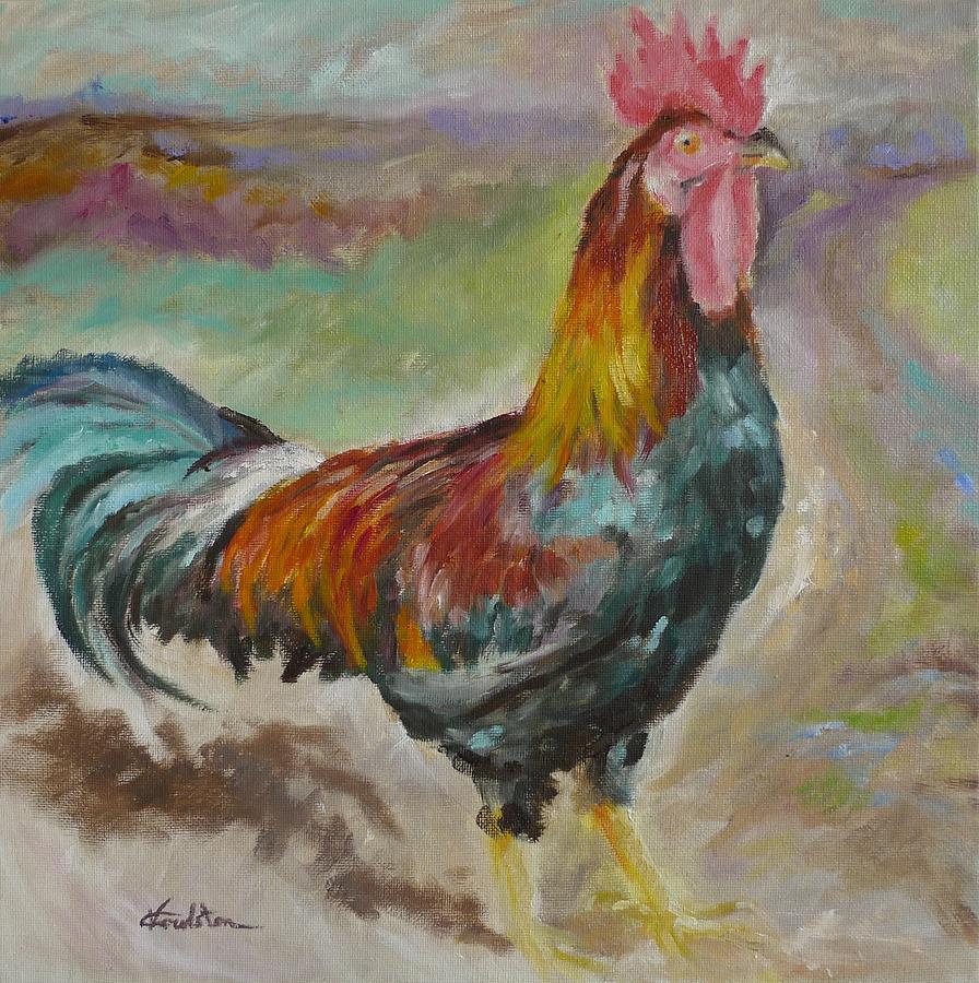 Rooster Painting - I rule the Roost by Veronica Coulston