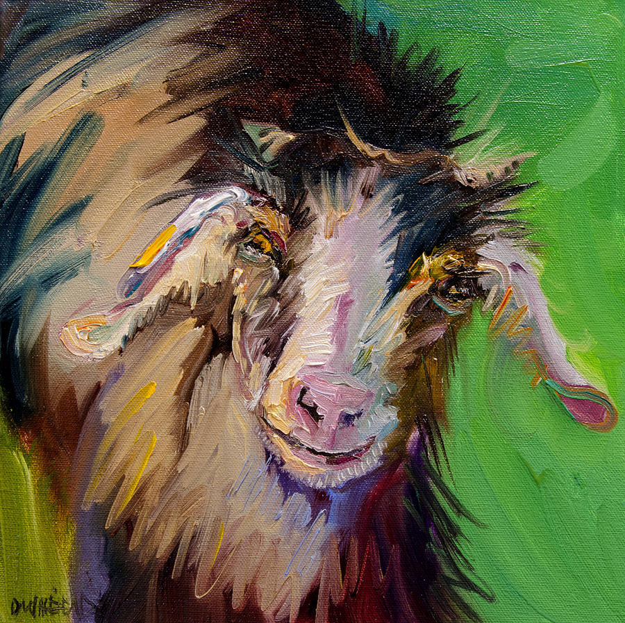 I see you Goat Painting by Diane Whitehead
