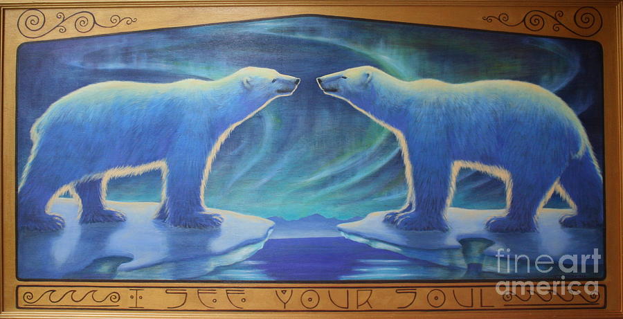 Polar Bear Painting - I See Your Soul by Teri Tompkins