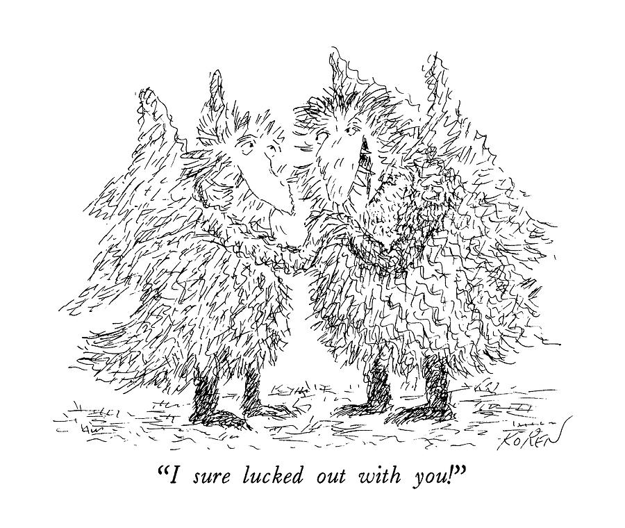 I Sure Lucked Out With You! Drawing by Edward Koren