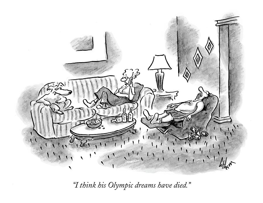 I Think His Olympic Dreams Have Died Drawing by Frank Cotham