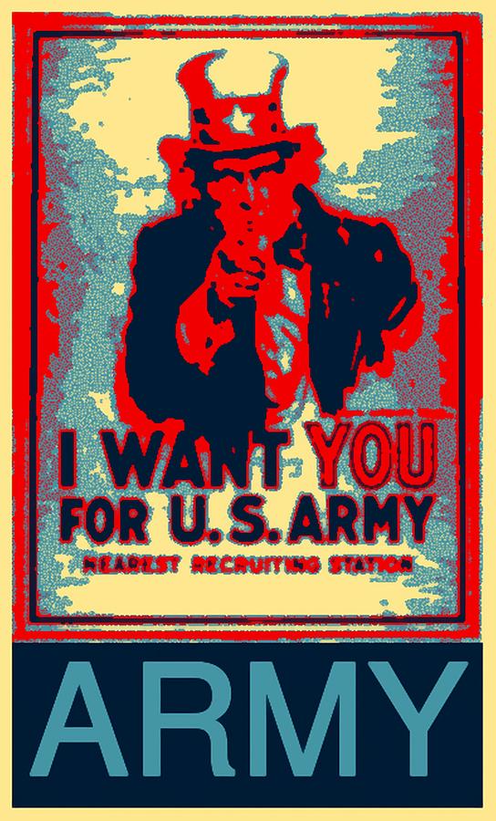 Barbara Snyder Digital Art - I Want You US Army by Barbara Snyder