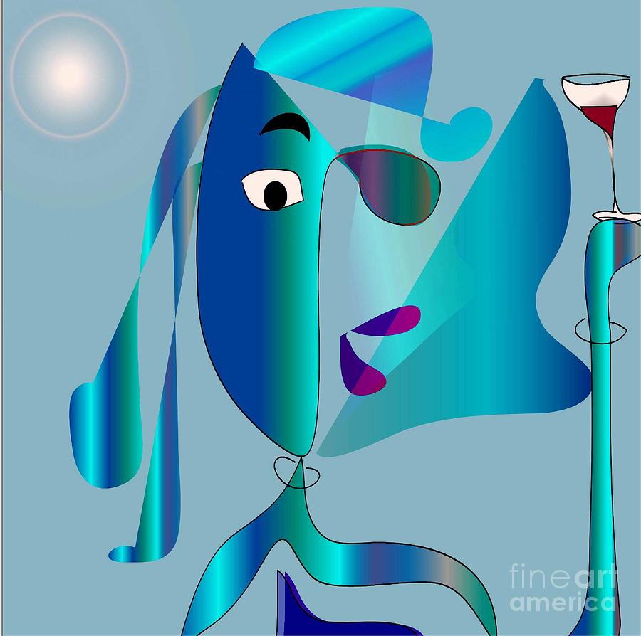 Wine Digital Art - I went to another Picasso show by Iris Gelbart