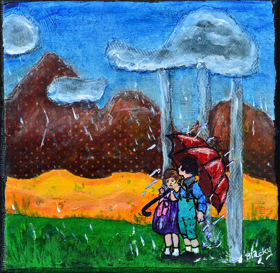 Umbrella Painting - I Will Protect You by Donna Blackhall
