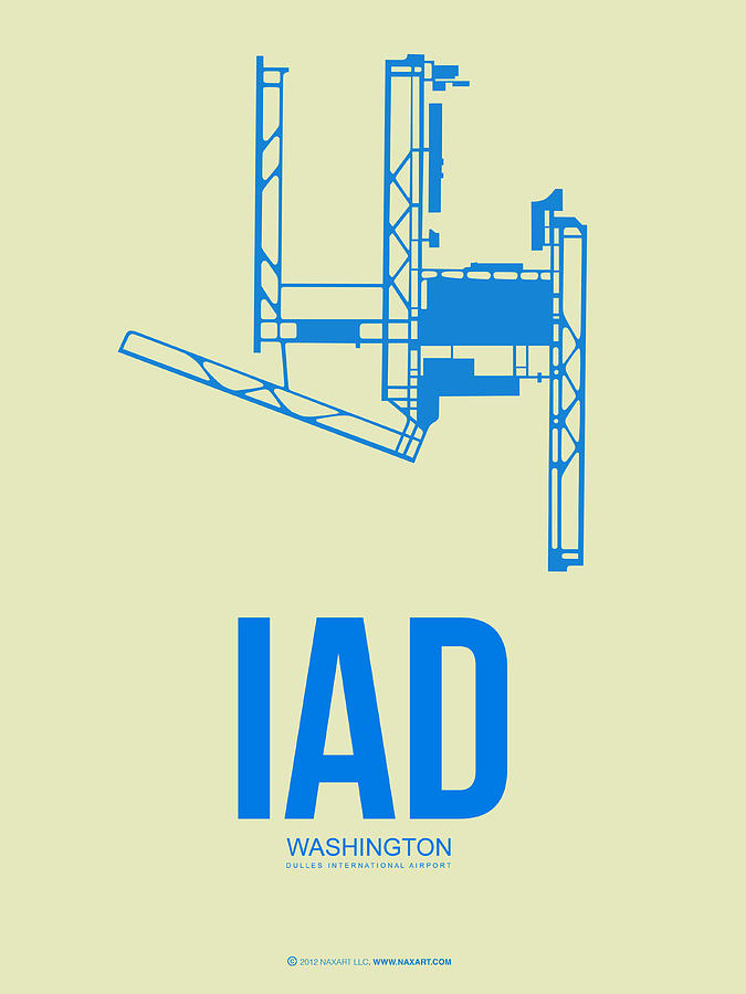 Washington D.c. Digital Art - IAD Washington Airport Poster 1 by Naxart Studio