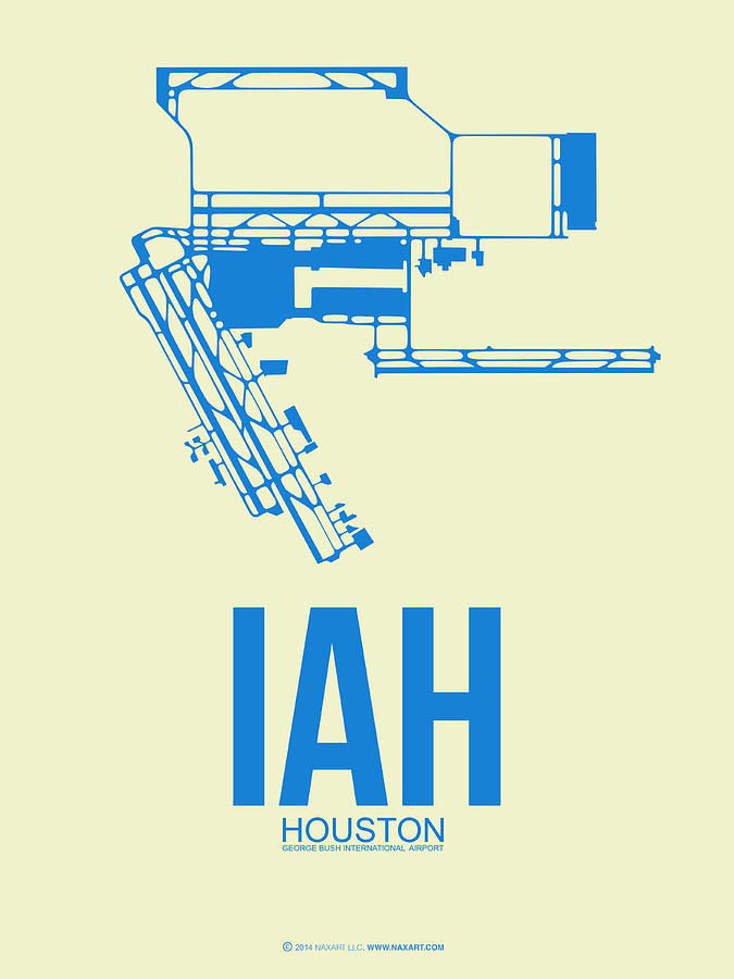 IAH Houston Airport Poster 3 Digital Art by Naxart Studio