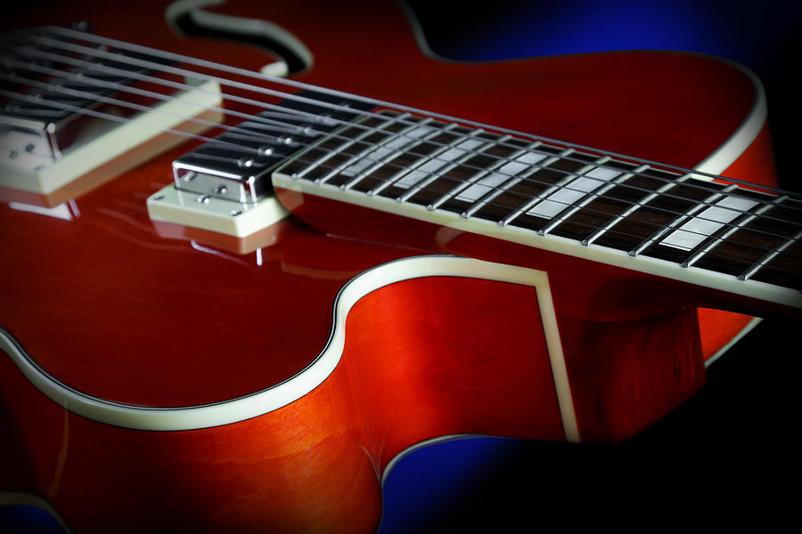 Guitar Photograph - Ibanez AF75 Hollowbody Electric Guitar Cutaway Detail by John Cardamone