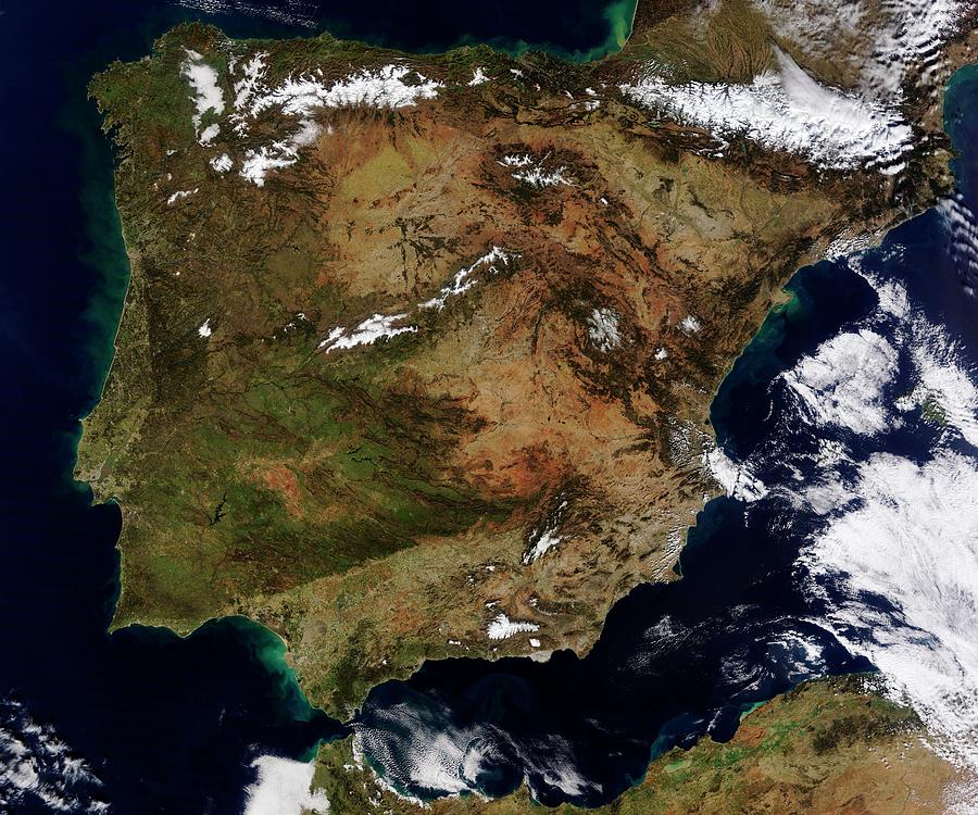 Iberian Peninsula Photograph by Nasa/science Photo Library