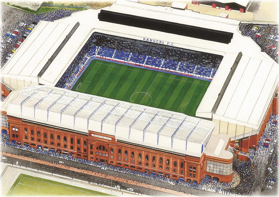 Christmas Painting - Ibrox - Glasgow Rangers by Kevin Fletcher