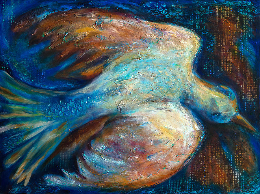 Icarus in the City Painting by Linda Olsen