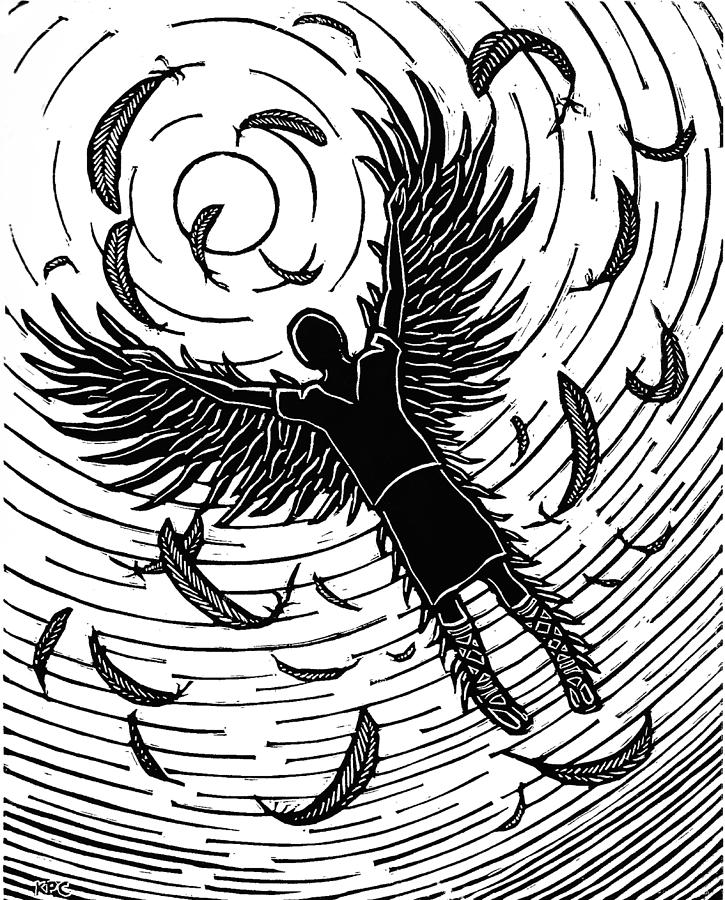 Icarus Falling  Surreal art Gemini tattoo Angel artwork