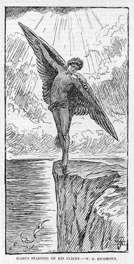 Icarus Starting Out On His Flight Drawing by Mary Evans Picture Library ...