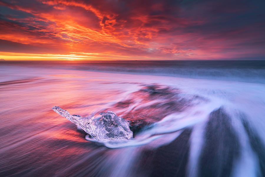 Sunset Photograph - Ice And Fire II by Jingshu Zhu