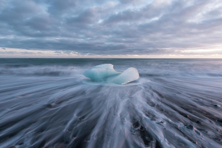 Ice Block, Jokulsarlon, Iceland Photograph by David Clapp