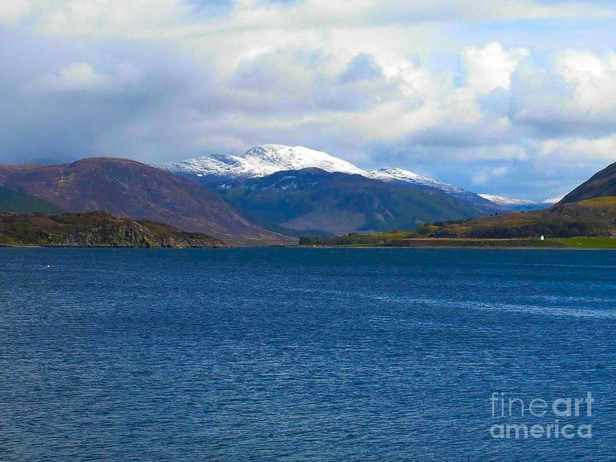 Loch Broom Photograph - Ice Capped Mountains at Ullapool by Joan-Violet Stretch