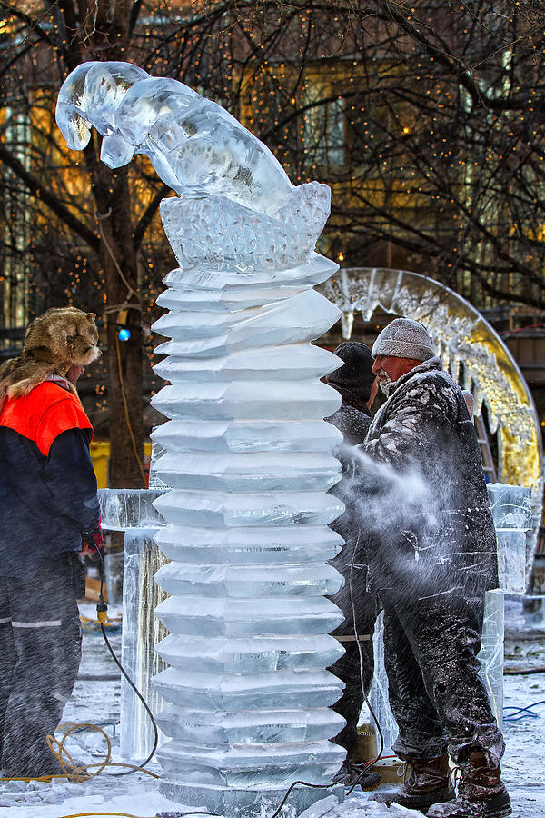 Ice Carving 2 Photograph by Linda Tiepelman
