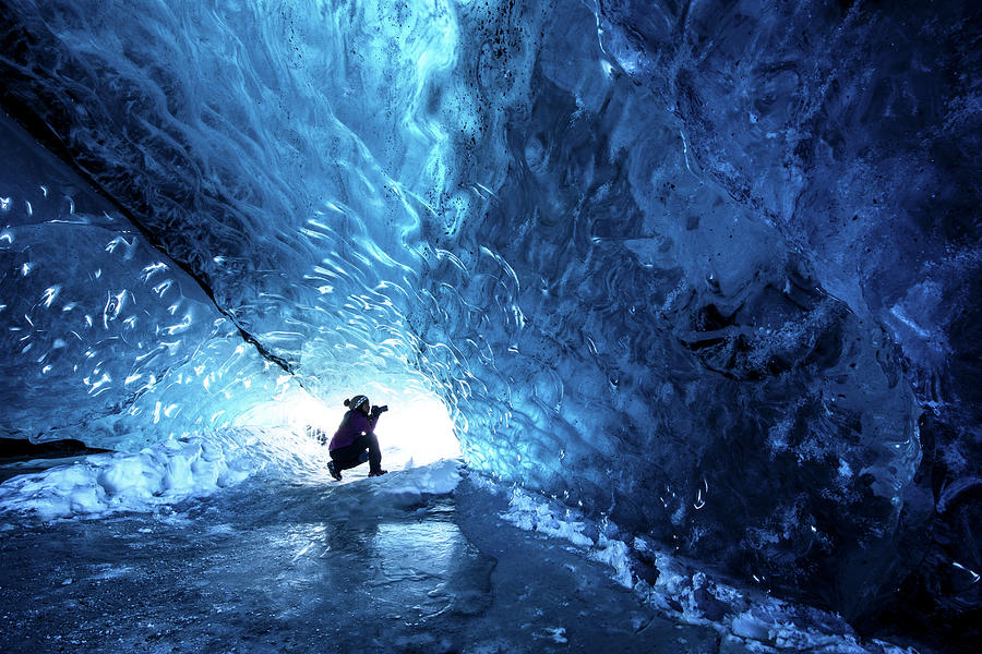 Ice Cave Explorer Photograph by Piriya Photography