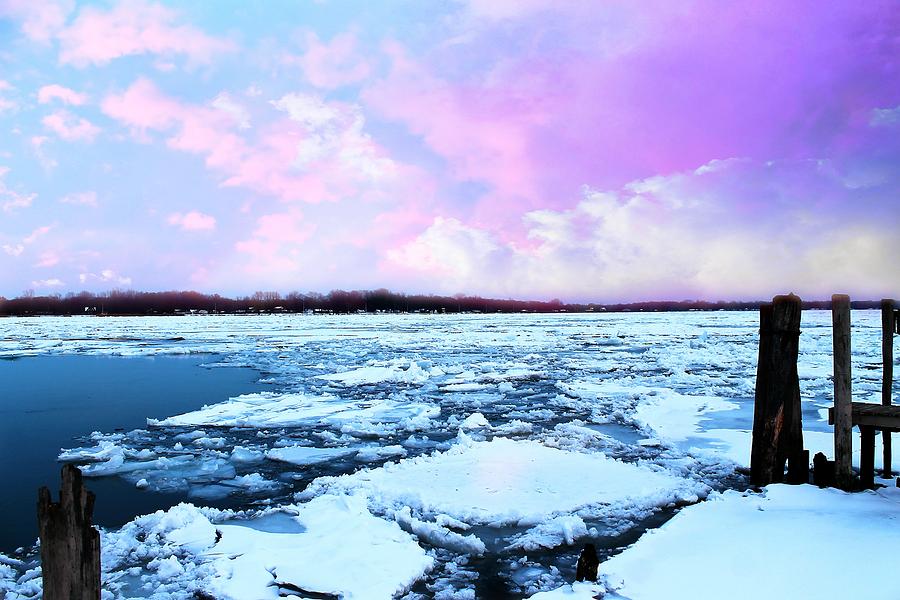 Winter Photograph - Ice Chunks by Rebecca Frank