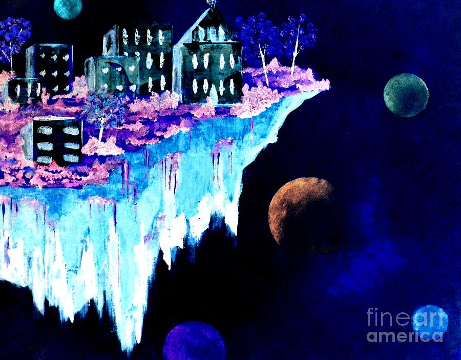 Ice City In Space Painting by Denise Tomasura