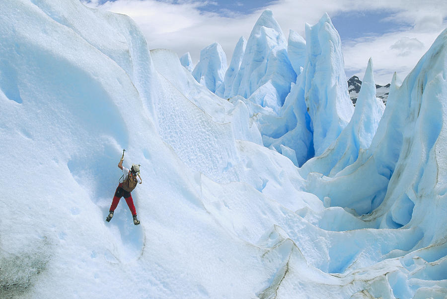 Ice Climber Perito Moreno Glacier Los Photograph by Konrad Wothe
