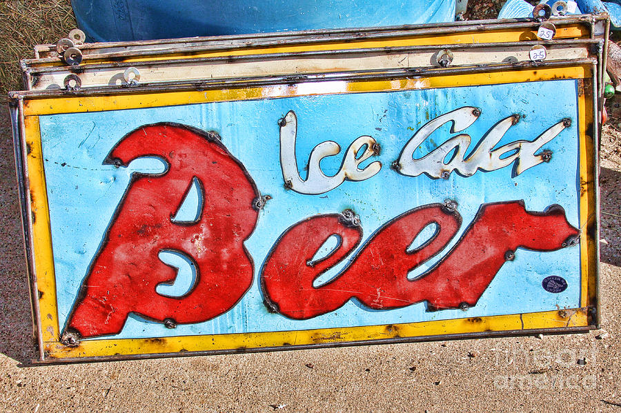 Beer Photograph - Ice Cold Beer Sign by Audreen Gieger