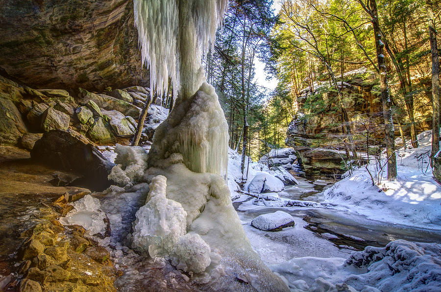 Hocking Hills Ice Cone at Old Man's Cave Photograph by Robert Powell ...