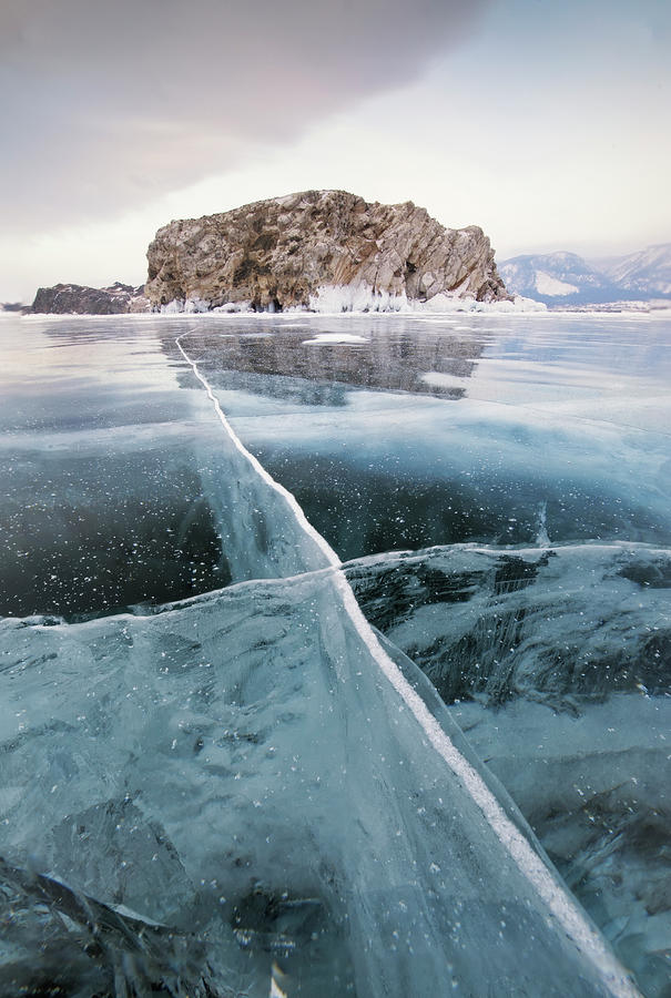 Ice Crack Over Baikal Lake, Siberia Photograph by Nestor Rodan - Fine ...