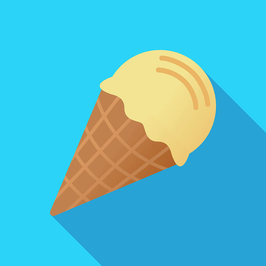 Ice Cream Cone Icon Flat Digital Art by Jakeolimb