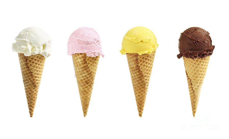 Summer Photograph - Ice cream in sugar cones 2 by Elena Elisseeva