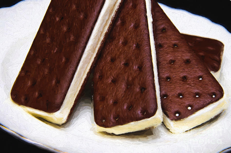 Ice Cream Sandwich Painterly Photograph by Andee Design