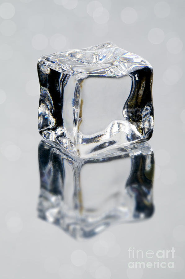 Ice Cube Gray Photograph by Aleksey Tugolukov