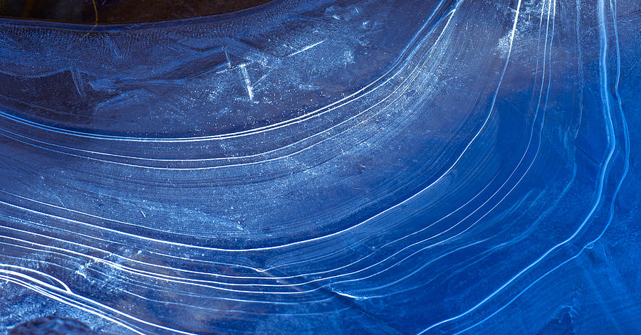 Abstract Photograph - Ice Curve In Blue by Joy McAdams