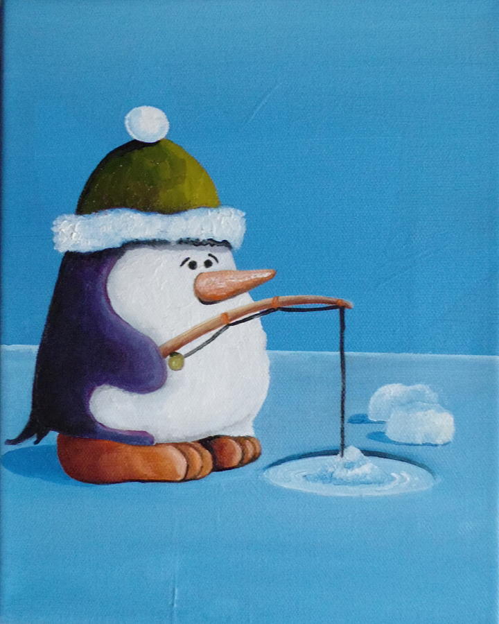 Ice Fishing Painting by Martin Schmidt