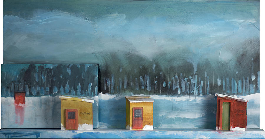 Ice Fishing Shanties Painting by Tim Nyberg
