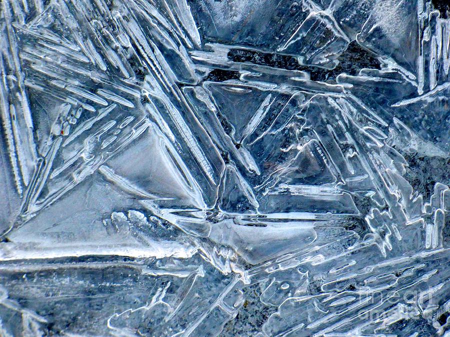 Ice Photograph - Ice Geometric Abstract by Jean Wright