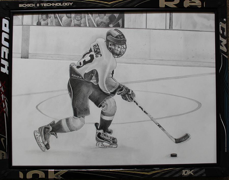 Ice Hockey Drawing by Gary Reising