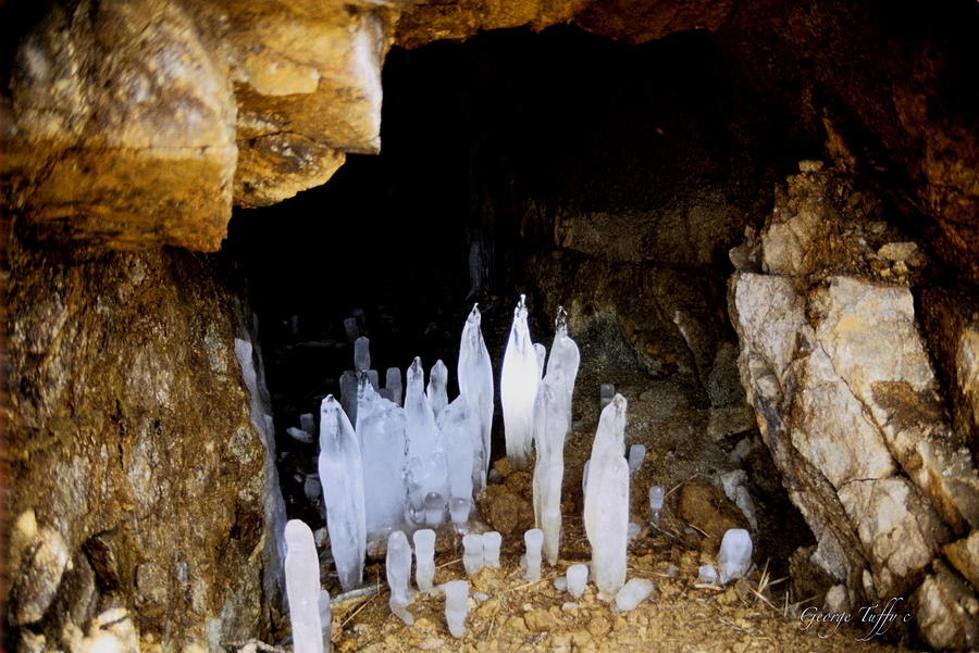 Ice in a cave Photograph by George Tuffy