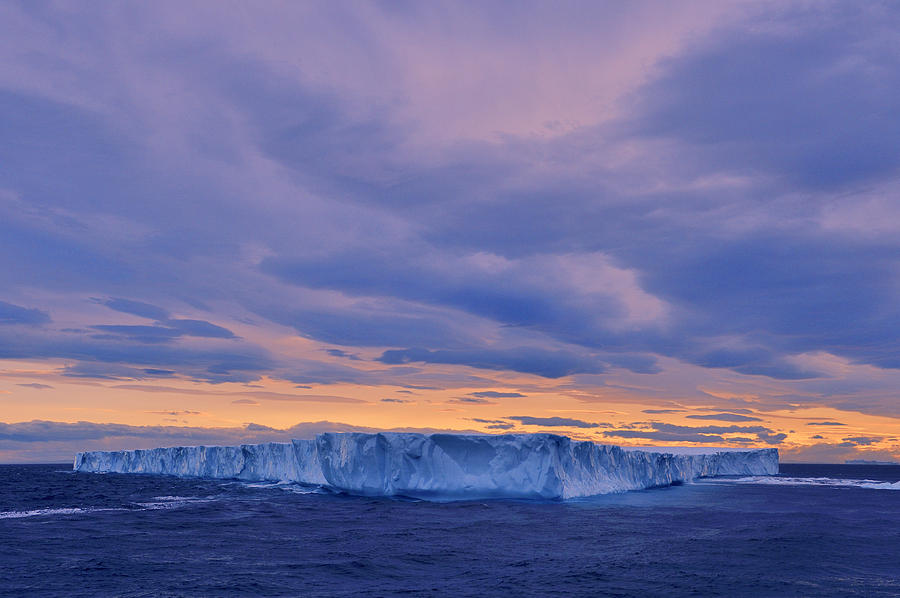 Sunset Photograph - Ice Island by Tony Beck