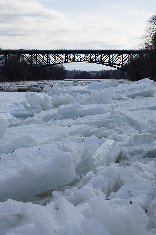Ice jam I-91 bridge Brattleboro VT Photograph by Vance Bell